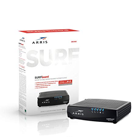 ARRIS Surfboard (24x8) Docsis 3.0 Cable Modem, Certified for Xfinity Internet & Voice Only (SBV2402)