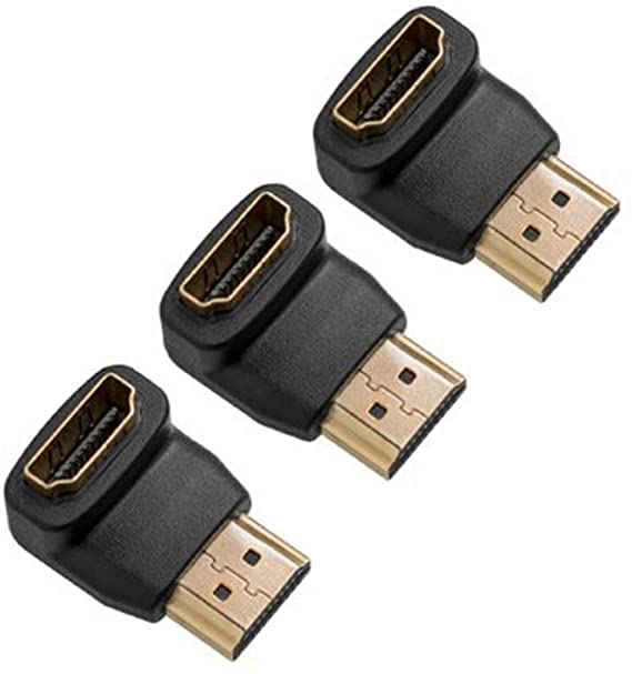 ANRANK AK9003HD HDMI Right Angle Adapter Male to Female, 90 Degree (3 Pack)