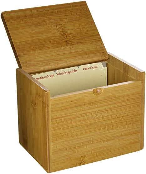Meadowsweet Kitchens Bamboo Recipe Card Box
