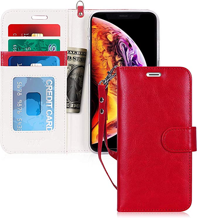 iPhone XR Case, fyy iPhone XR Wallet Case Premium Leather Protector Cover with [Card Slots] Kickstand Flip Case for Apple iPhone XR 6.1 Inch (2018) Red