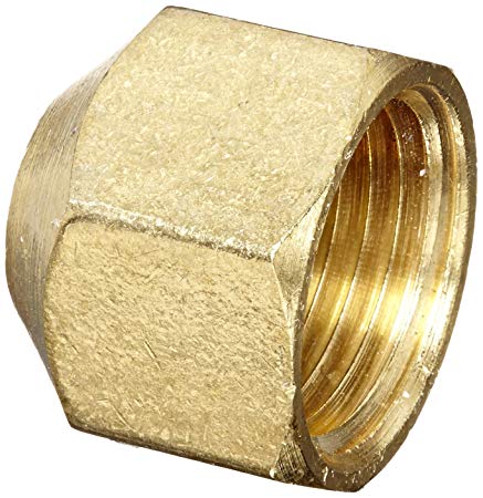 Anderson Metals 56108 Brass Pipe Fitting, Cap, 1/2" NPT Female Pipe