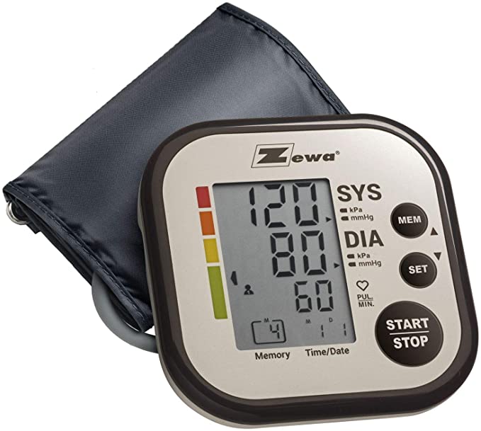 Zewa Upper Arm Blood Pressure Monitor with Two User Mode (120 Reading Memory) and Wide Range Cuff That fits Medium to Large arms 8.7” - 16.5”