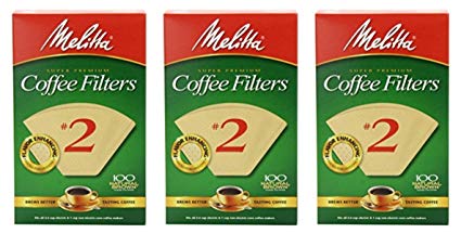 Melitta Cone Coffee Filter #2 100 Count- Natural Brown (Pack Of 3)