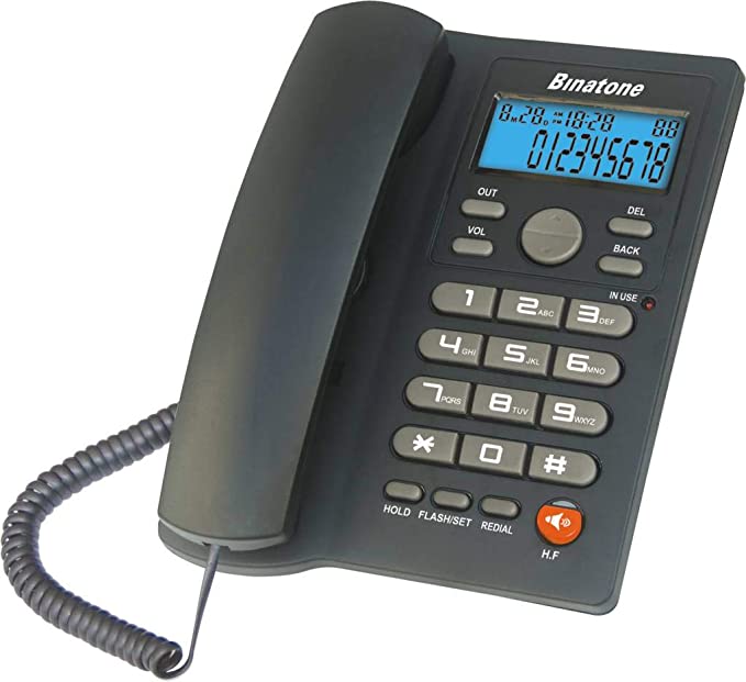 Binatone Spirit 211N Corded Landline Phone with Display (Black)