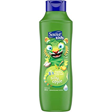 Suave Kids 3 in 1 Shampoo/Conditioner/Body Wash, Splashing Apple Toss, 22.5 Oz (Pack of 3)