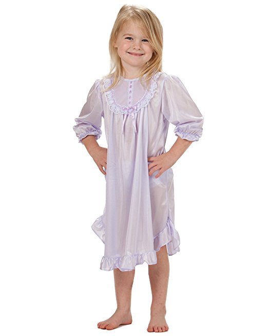 Laura Dare Little Girls Long Sleeve Traditional Nightgown, (2T-6X)