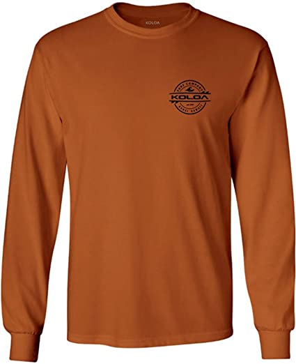 Joe's USA Koloa Long Sleeve Thruster Logo Heavy Cotton T-Shirts. Regular, Big & Tall