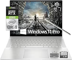 HP 2023 Envy 16" Touchscreen Gaming Laptop, GeForce RTX 4060, 13th Gen 14-Core Intel i9-13900H, 16:10 WQXGA (2560 x 1600) Display, 32GB DDR5 5200MHz RAM, 1TB SSD, Backlit KB, Thunderbolt 4, Win11 PRO