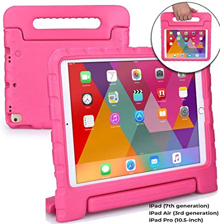 Cooper Dynamo [Rugged Kids Case] for iPad 7th Generation, iPad Air 3rd gen, iPad Pro 10.5-inch | Protective Child Proof Cover, Stand, Handle (Pink)