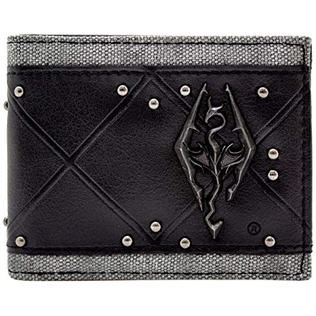 Bethesda Elder Scrolls 3D Skyrim Logo Black ID & Card Bi-Fold Wallet