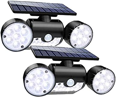 Solar Lights Outdoor, Solar Motion Sensor Security Lights Super Bright Spotlight with 360° Rotatable, Easy to Install, Waterproof Durable Wireless Solar Powered Lights for Wall Garden Garage Outdoor