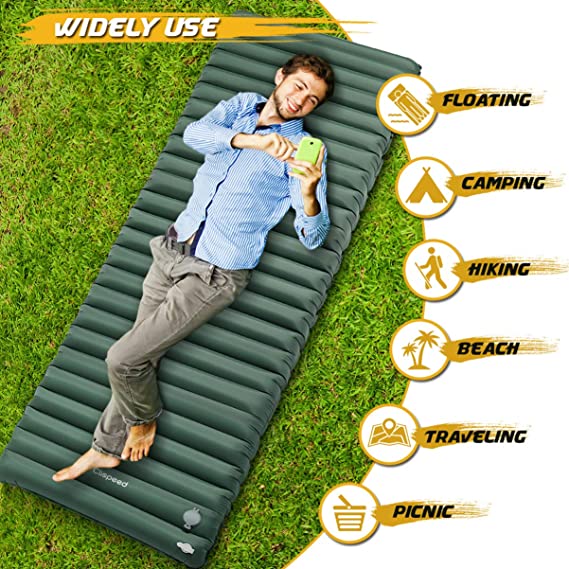 CLISPEED Sleeping Pad Inflatable Extra Thickness Camping Mattress Pad Waterproof Air Mat for Traveling Hiking Backpacking