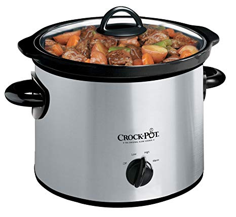 Crock-Pot SCR300-SS 3-Quart Manual Slow Cooker, Silver