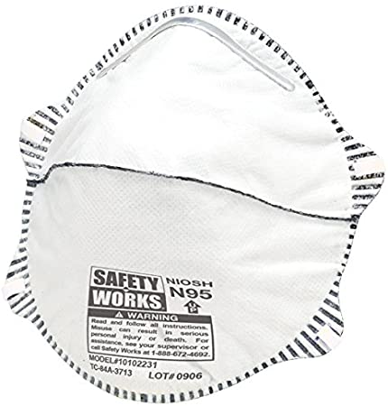 Safety Works 10102485 Respirator N-95 Harmful Dust Disposable with Odor Filter, 1-Pack