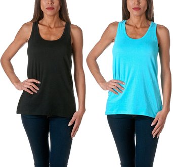 Sofra Women's Loose Fit Tank Top Relaxed Flowy