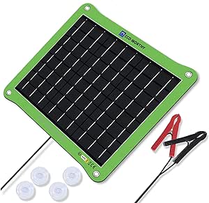 ECO-WORTHY Upgraded 7.5W Solar Car Battery Charger Maintainer 12V Waterproof Solar Panel Portable Solar Trickle Charger for Car Truck Boat Lawn Mower RV Trailer Tractor ATV Utility Vehicle Battery