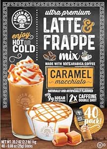 The Frozen Bean Ultra-Premium Caramel Macchiato (Lightened) Latte & Frappe (40 Pack)