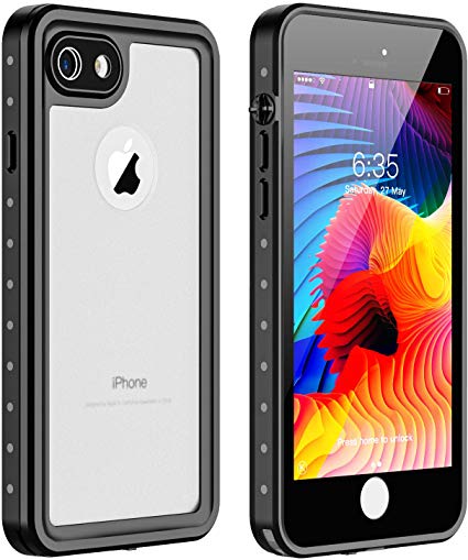 iPhone 7/8 Waterproof Case, Redpepper Protective Clear Cover with Built-in Screen Protector, Support Wireless Charging IP68 Certified Waterproof Dustproof Shockproof Case for iPhone 7/8 4.7 inch