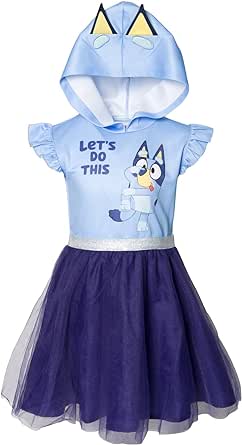 Bluey Bingo Girls Mesh Cosplay Dress Toddler to Big Kid