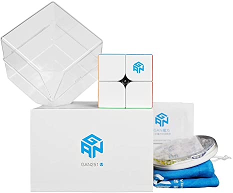 GAN 251M, 2x2 Magnetic Speed Cube Gans 251 M Mini Cube(Stickerless), Flagship 2019