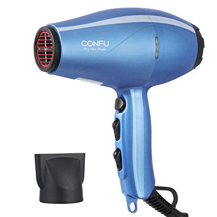 CONFU 1875W MuteDry Lightweight Hair Dryer, Professional Fast Drying Blow Dryer with 2 Speed / 3 Heat Settings and Cool Shot Button
