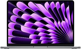 Apple 13" MacBook Air Laptop mit M3 Chip: 13,6" Liquid Retina Display, 24 GB gemeinsamer Arbeitsspeicher, 512 GB SSD Speicher, beleuchtete Tastatur, 1080p FaceTime HD Kamera, Space Grau