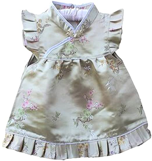 BUENOS NINOS Girls Short Sleeve Cheongsam Baby Qipao Patterned Cloth Set