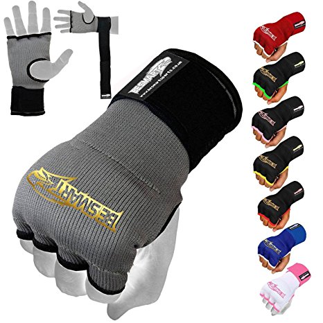 Boxing Gel Gloves Hand Wraps Fist Padded Bandages MMA Thai Muay Training kick FREE DELIVERY UK