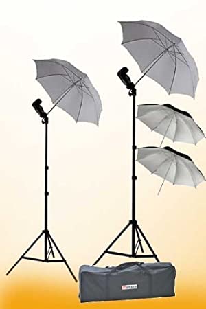 ePhoto 2 x Off Camera Flash Photography Umbrella Flash Shoe Mount Swivel Flash Adapter