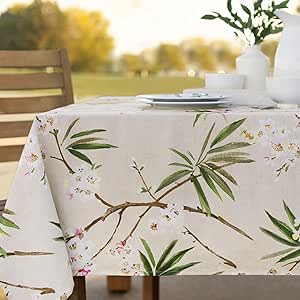 Benson Mills Josephine Heavyweight Spillproof Spring/Summer Fabric Indoor Outdoor Tablecloth, Outdoor Table Cloth for Rectangle Tables, Picnic/Patio Table Covers (60" x 84" Rectangular, Josephine)