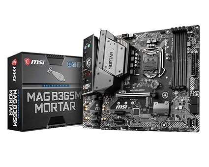 MSI MAG B365M Mortar Intel Gaming LAN, Pre-Installed I/O Shielding, Core Boost, DDR4 Boost, Turbo M.2 and USB 3.1 Connector