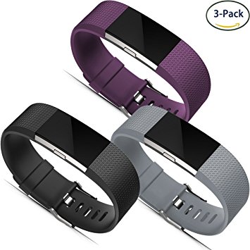 Maledan Replacement Accessories Bands for Fitbit Charge 2, Available in 10 Colors