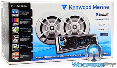 Kenwood PKG-MR362BT Marine CD Receiver with Bluetooth and 6.5" 2 Way Speakers Package