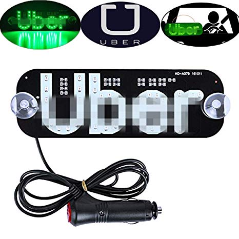 ENJU Auto Parts Ride Share LED Sign Decor - Car Lighted Window Decor Lighter Flashing Hook with Suction Cups & DC12V Car Cigarette Charger Inverter, Make Your Car Visible