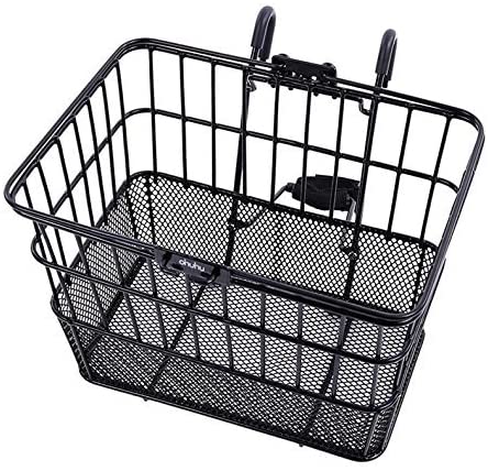 Ohuhu Bike Basket Rust-Proof Quick Release Front Handlebar Bicycle Lift Off Baskets with Holder, Mesh Bottom