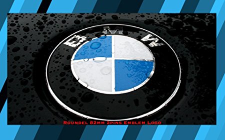 BMW EMBLEM LOGO "FRONT HOOD OR REAR TRUNK" - 2 Pins BADGE SYMBOL ROUNDEL 82MM