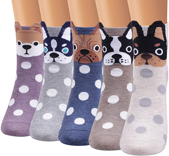Ofeily Women Socks Cotton Casual Funny Cute Animal Patterned Socks Art Funky Colorful Cartoon Gift Socks