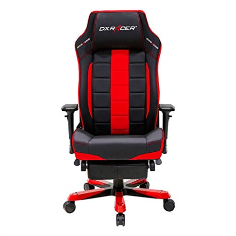 DXRacer Classic Series DOH/CS120/NR/FT Newedge Edition Racing Bucket Seat with Leg Rest Office Chairs Ergonomic Computer Chair DX Racer Desk chair (Black/Red)