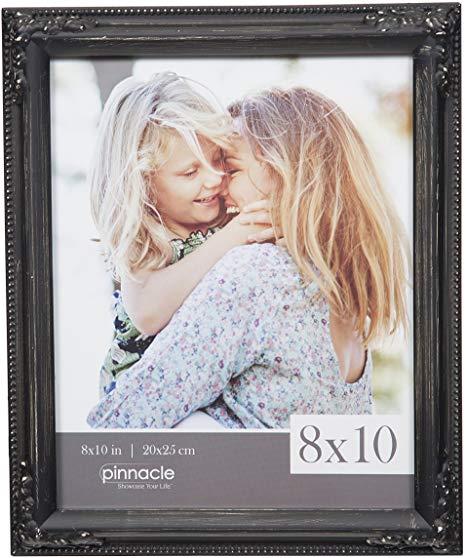 Pinnacle Frames and Accents 8X10 Blackwash Ornate Frame, Black
