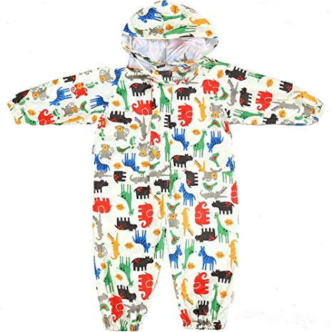 Guozyun Unisex Baby and Kids Rainsuit, Rain Coverall, Outdoors Rain Suit （1-12 Years）