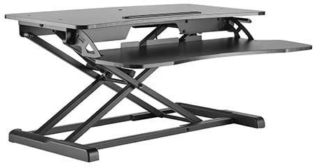 EZRiser Height Adjustable Sit/Stand Desk Computer Riser, Workstation Surface with Keyboard Tray - Black Finish (30x24)