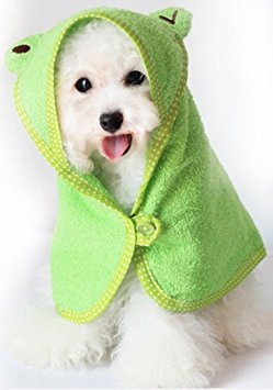 Magabee Soft Pet Dog Cute Cartoon Pajamas Dog Bathrobe Multifunction Absorbent Pet Bath Towel Animal Puppy Cat Warm Blanket Pet Supplies