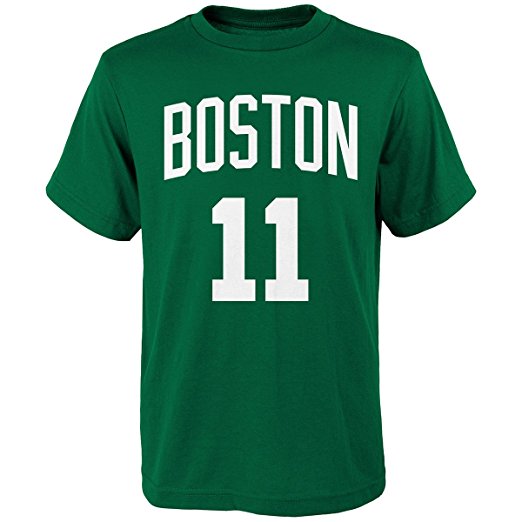 OuterStuff Kyrie Irving Boston Celtics #11 Green Youth Home Name & Number T Shirt