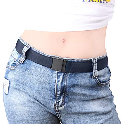 Women Elastic Stretch Waist Belt, JasGood Invisible Soft Webbing Invisible Belt For Jeans Pants Dresses with Plastic Flat Buckle