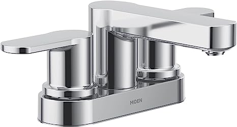 Moen 84015 Laris Two 4” Centerset Modern Bathroom Faucet, 2 Handle, Chrome