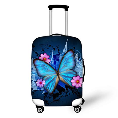 Bigcardesigns Blue Butterfly Luggage Covers Apply to 26-30 Inch Travel Suitcase L