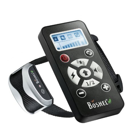 Shock Collar for Dogs by Boshel® - 2 in 1 Remote-Controlled Dog Training Collar   Automatic No-Bark Collar - 3 Functions; Beep, Vibration, Shock - Adjustable Up To 7 Levels - Works Up To 800 Yards