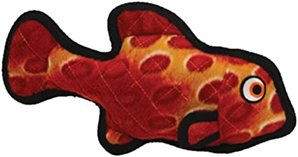 TUFFY - World's Tuffest Soft Dog Toy - Ocean Fish- Squeakers - Multiple Layers. Made Durable, Strong & Tough. Interactive Play (Tug, Toss & Fetch).Machine Washable & Floats