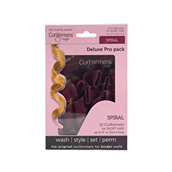 Curlformers Hair Curlers Deluxe Range short Spiral Curls Top Up pack, 10 No Heat Hair Curlers (Styling Hook not included), for short hair up to 8" (20cm) long