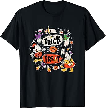 Disney Mickey Mouse Donald Duck Trick or Treat Halloween T-Shirt